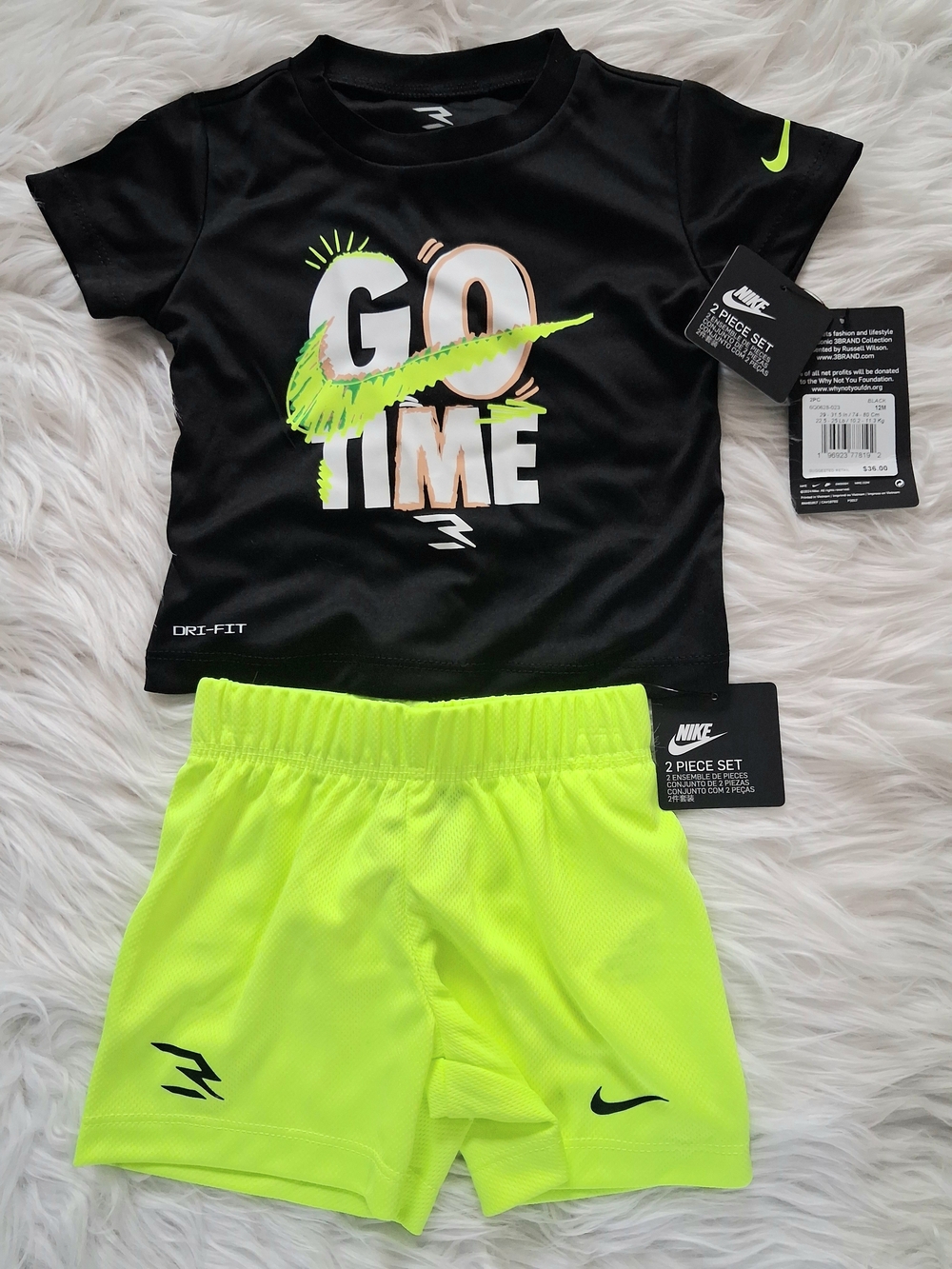 Nike 2 Piece Dri Fit Shorts &Shirt Set-Size 12M-NWT